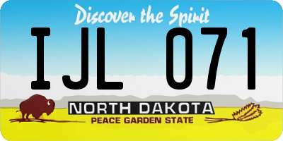 ND license plate IJL071