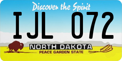 ND license plate IJL072