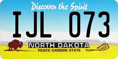 ND license plate IJL073