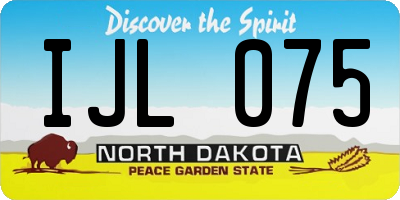 ND license plate IJL075
