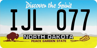 ND license plate IJL077