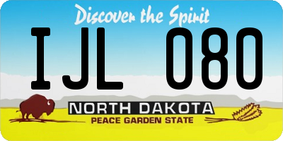 ND license plate IJL080