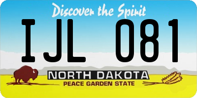 ND license plate IJL081