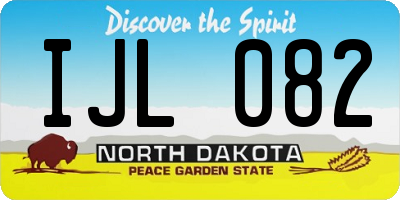ND license plate IJL082