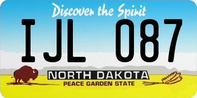 ND license plate IJL087