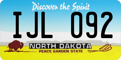 ND license plate IJL092