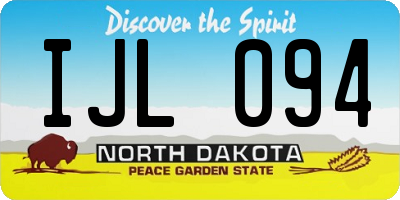 ND license plate IJL094