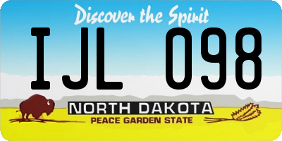 ND license plate IJL098