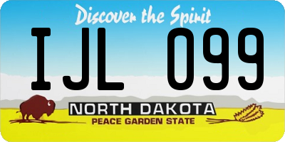 ND license plate IJL099
