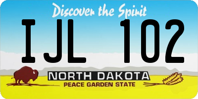 ND license plate IJL102
