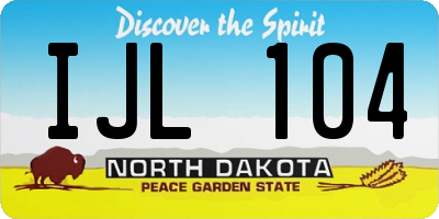 ND license plate IJL104