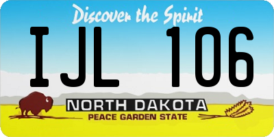 ND license plate IJL106