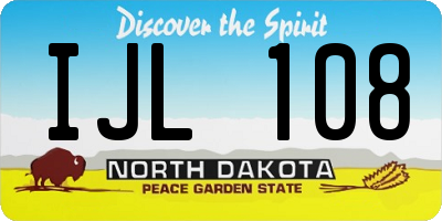 ND license plate IJL108