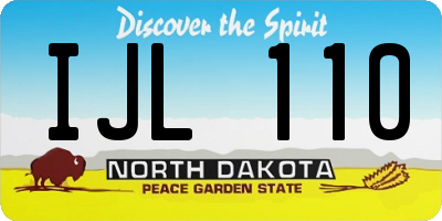 ND license plate IJL110