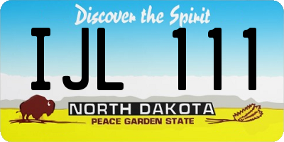 ND license plate IJL111