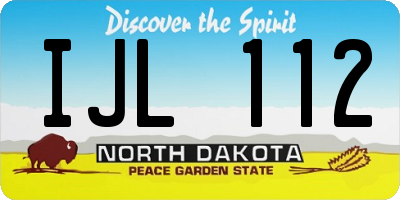 ND license plate IJL112