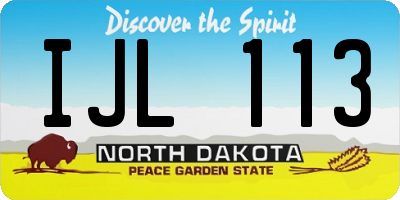 ND license plate IJL113