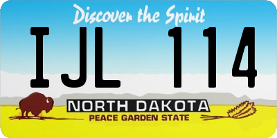 ND license plate IJL114