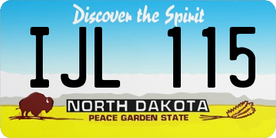 ND license plate IJL115