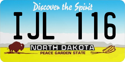 ND license plate IJL116