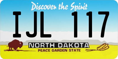 ND license plate IJL117