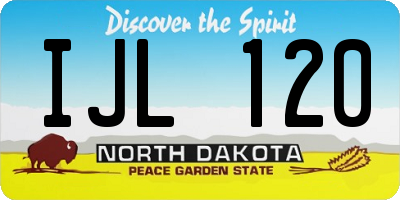 ND license plate IJL120