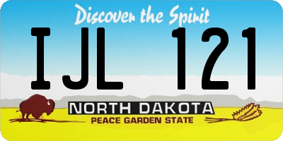 ND license plate IJL121
