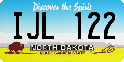 ND license plate IJL122
