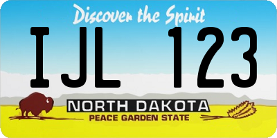 ND license plate IJL123