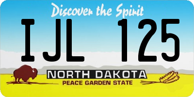ND license plate IJL125