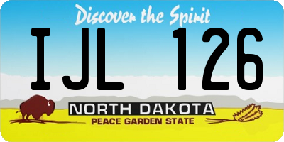 ND license plate IJL126