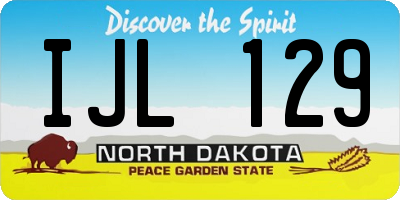 ND license plate IJL129