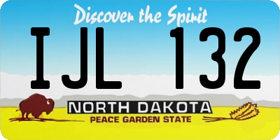 ND license plate IJL132