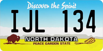 ND license plate IJL134