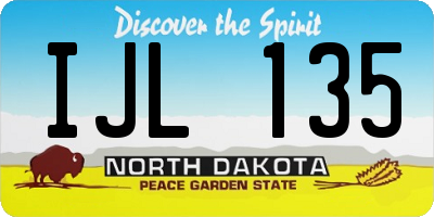 ND license plate IJL135