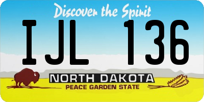 ND license plate IJL136