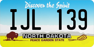ND license plate IJL139