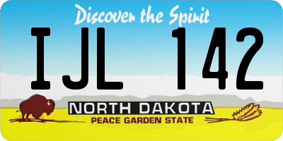 ND license plate IJL142