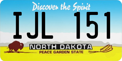 ND license plate IJL151