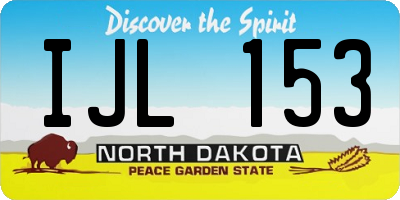 ND license plate IJL153