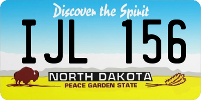 ND license plate IJL156