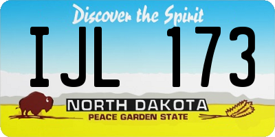 ND license plate IJL173