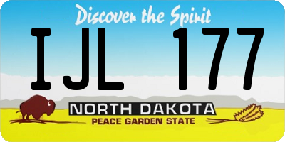 ND license plate IJL177