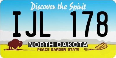 ND license plate IJL178