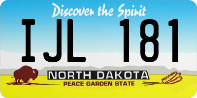 ND license plate IJL181