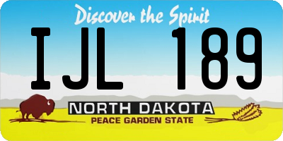 ND license plate IJL189