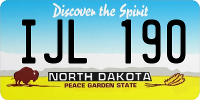 ND license plate IJL190