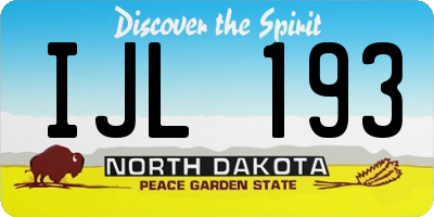 ND license plate IJL193