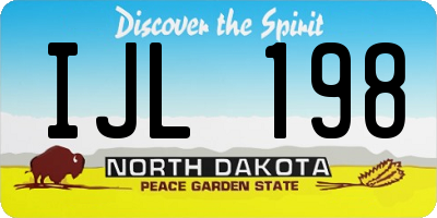 ND license plate IJL198