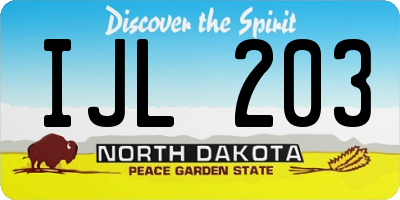 ND license plate IJL203